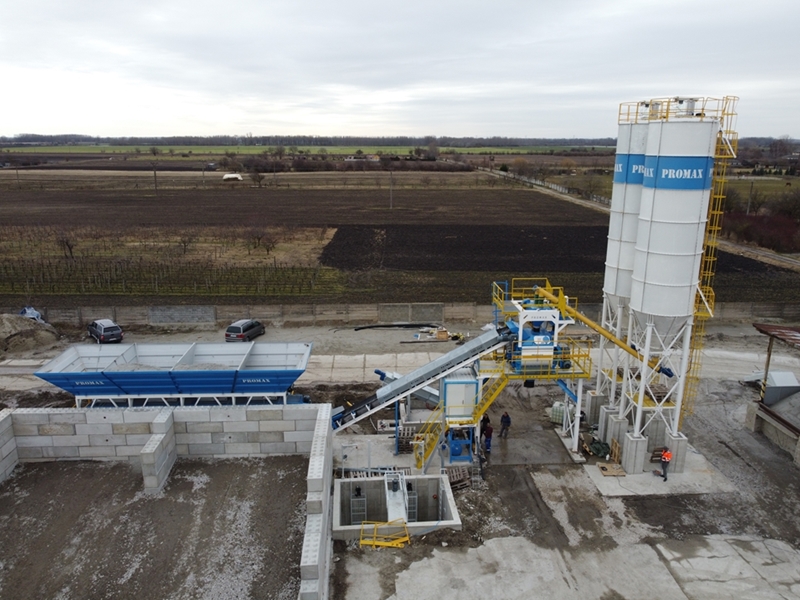 100m³/h Compact Concrete Batching Plant